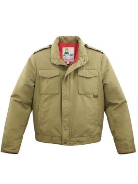 Robert Lewis Jacket Khaki Beige Thermac Insulated Concealed Hood Mens 40 USA VTG